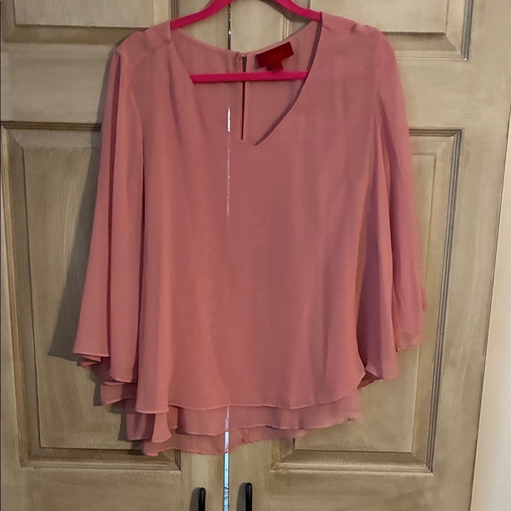 Jennifer Lopez Blush Pink Layered Blouse